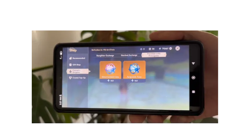 Genshin Impact redeem code on phone