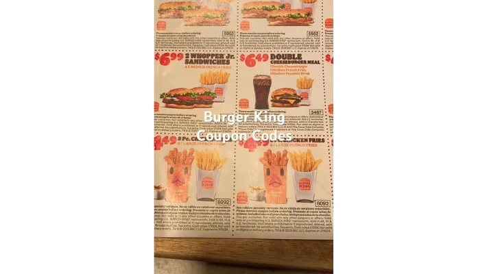 Burger King coupon codes और फ्री खाना