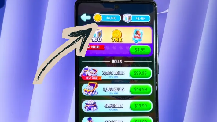 Dice Dreams free stickers and coins on Earnne