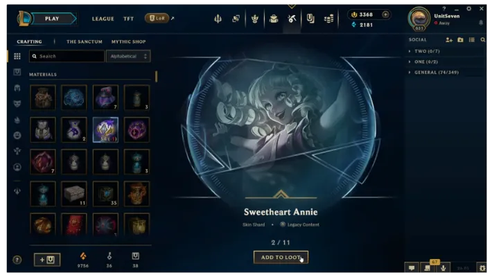 League of Legends client and free skins