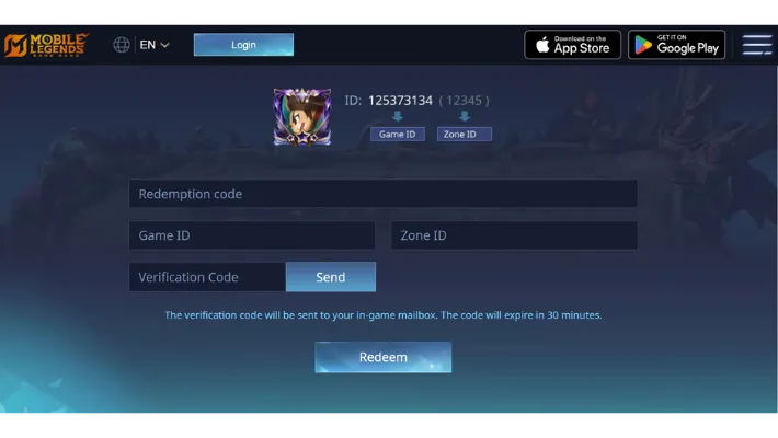 Mobile Legends redeem skins and rewards